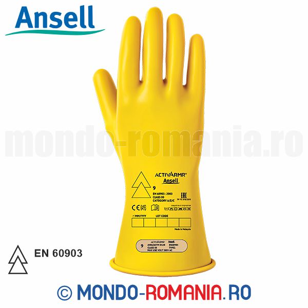 Manusi electroizolante de joasa tensiune 500V - ANSELL clasa 00